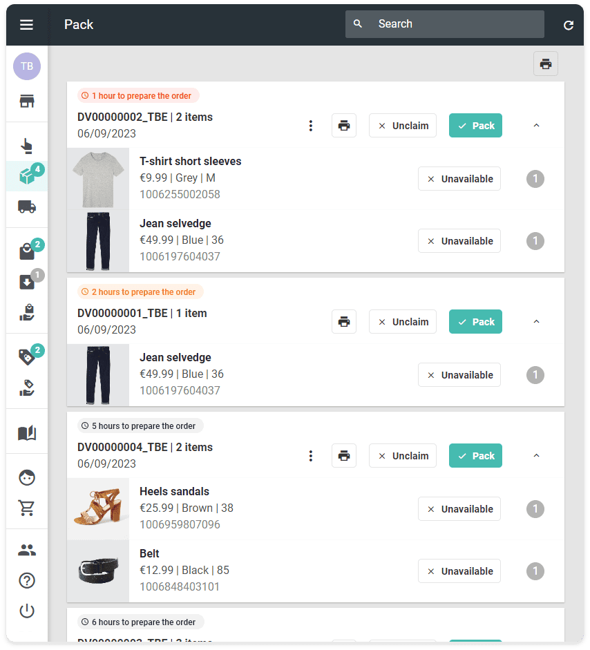 Order Management System - Dynamic Store Fulfilment - packing process Order Management System - Dynamic Store Fulfilment - packing process
