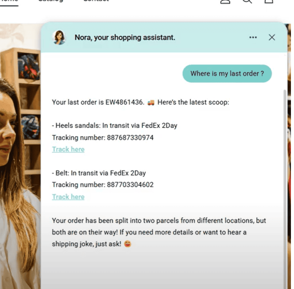 Agentic commerce order tracking