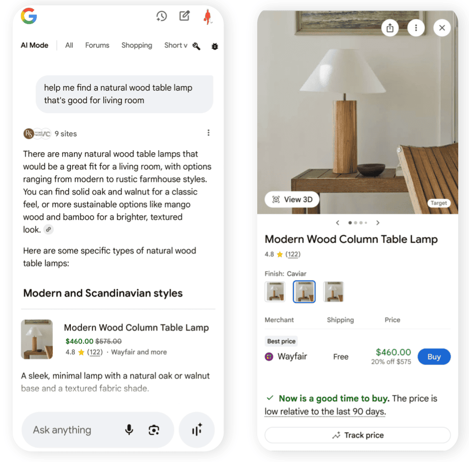 Agentic commerce experience