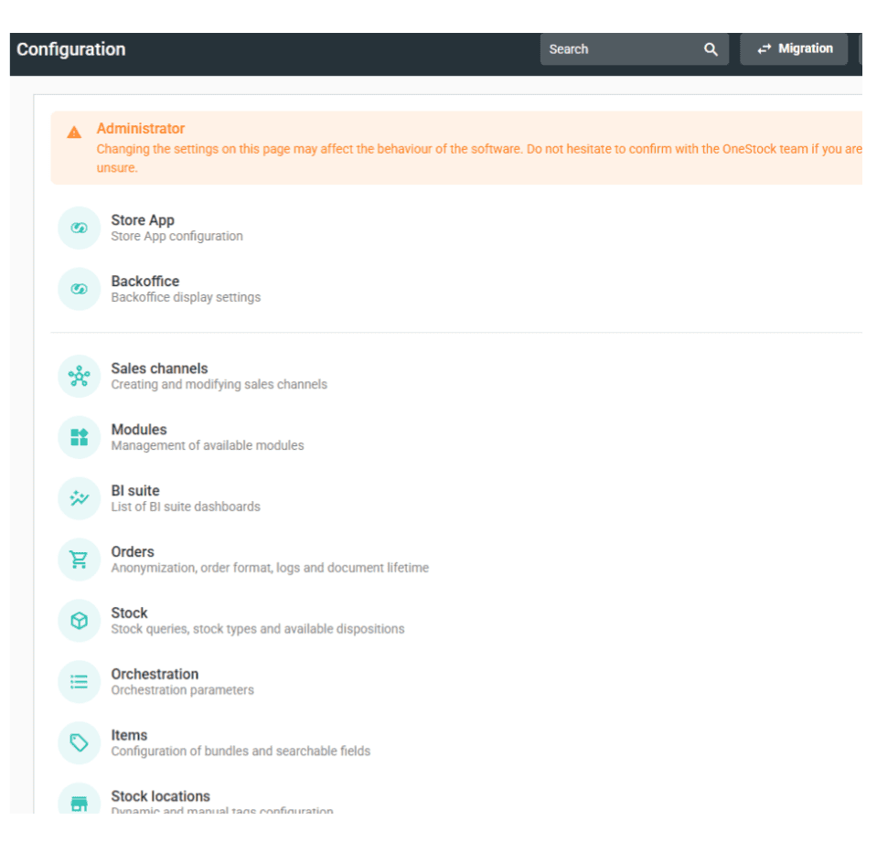 Backoffice configuration