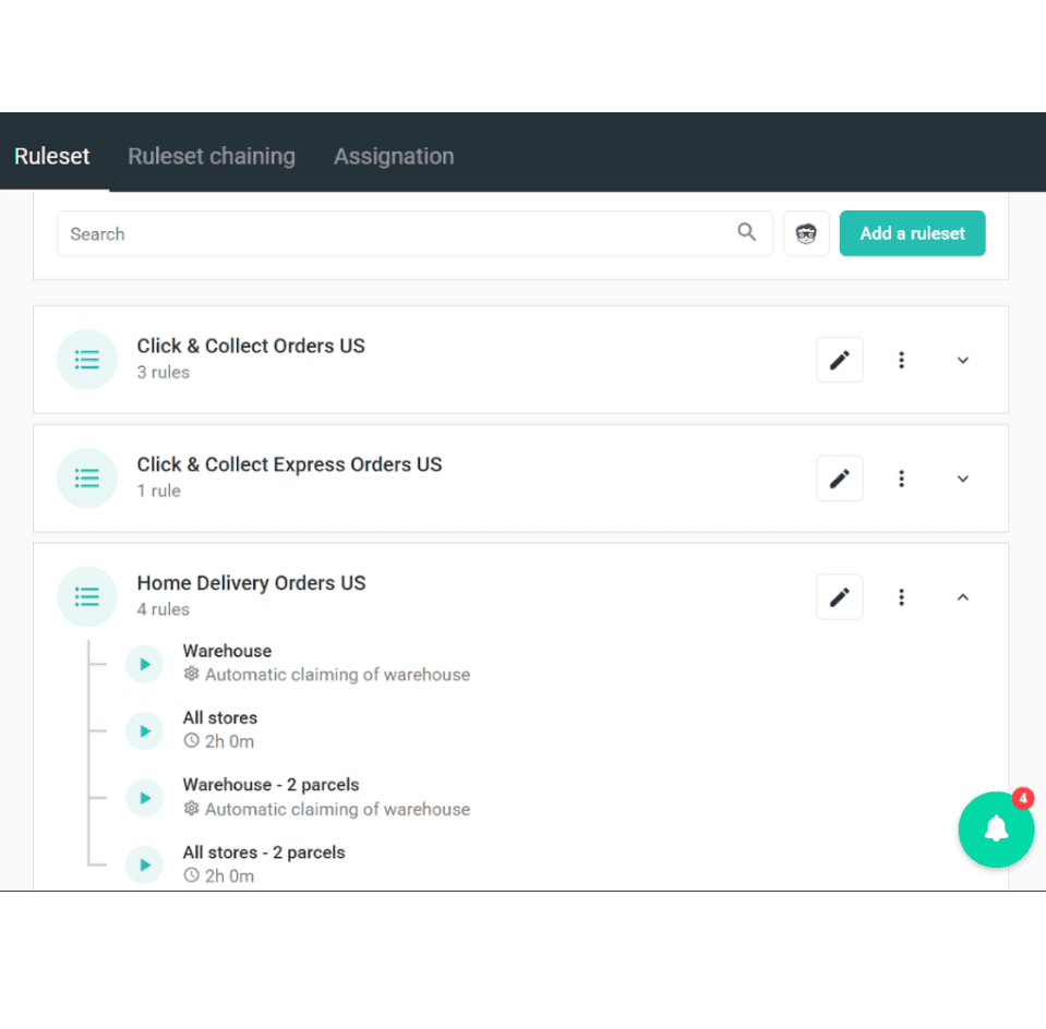 Ruleset configuration